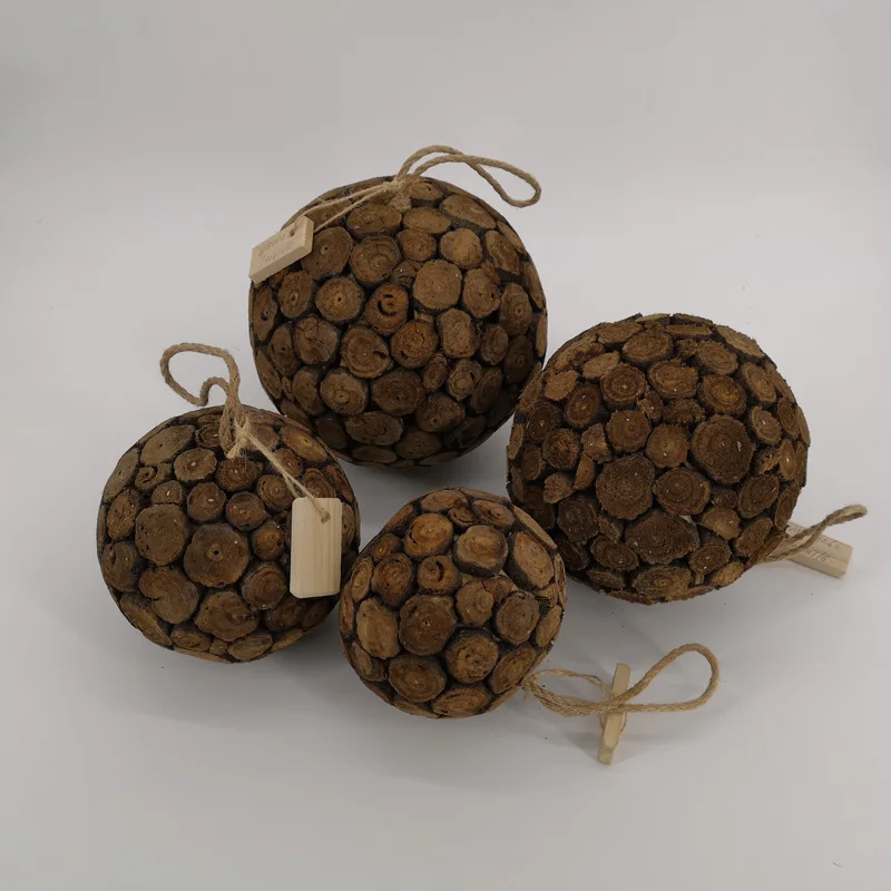 NATURAL teabranch wood hanging ball crafts    handmade teabranch jointed wood ball