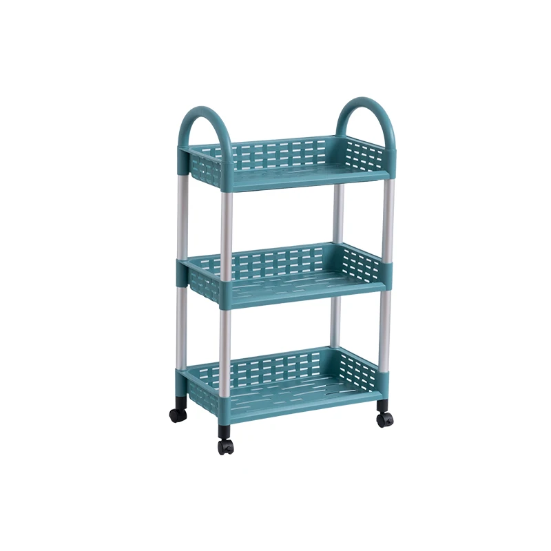 Rugged universal wheel movable multi-layer storage shelving household storage