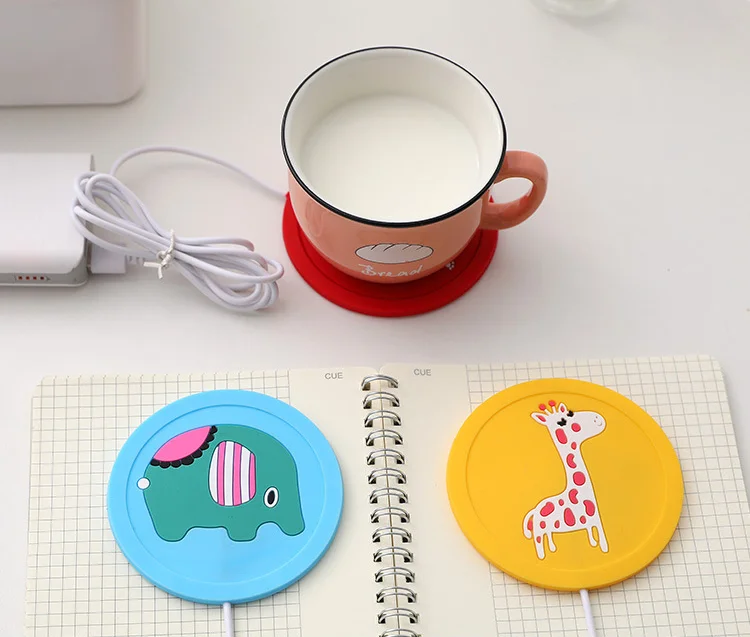Custom logo pvc silicone desk heating mug warmer coaster, USB coffee cup warmer ,usb coffee warmer pad