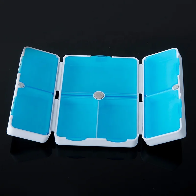 Eco-friendly Portable Mini Pill Box Plastic Weekly 7 Compartment Pill Organizer PP+Magnet Medicine Case Pill Storage Cases