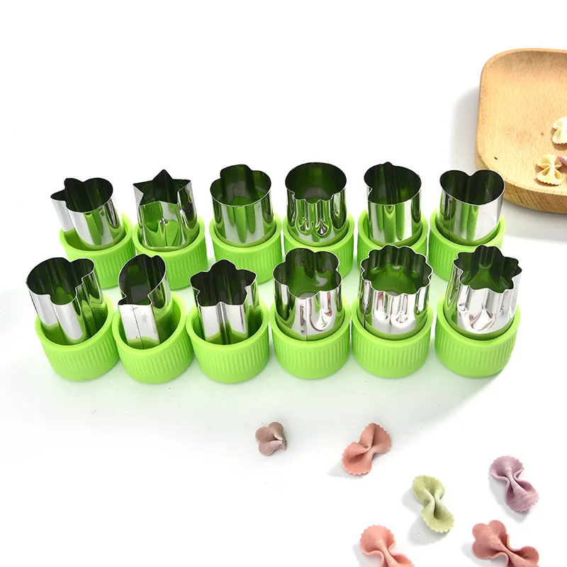 Home Kitchen Fruit and Cookie Pastry Stamps Mold for Kids 12pcs Cutter For Vegetables Mini Vegetable Cutter Set