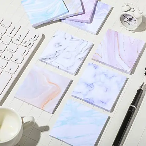Marble Sticky Note Pads Adhesive Memo Notes Self-Stick Note Pads