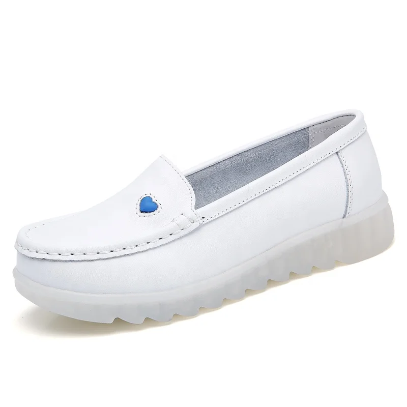 Fashion Hospital Transparent Jelly Nurse Shoes Woman Air Sole Women Leather Nursing Shoe White Custom Wholesale