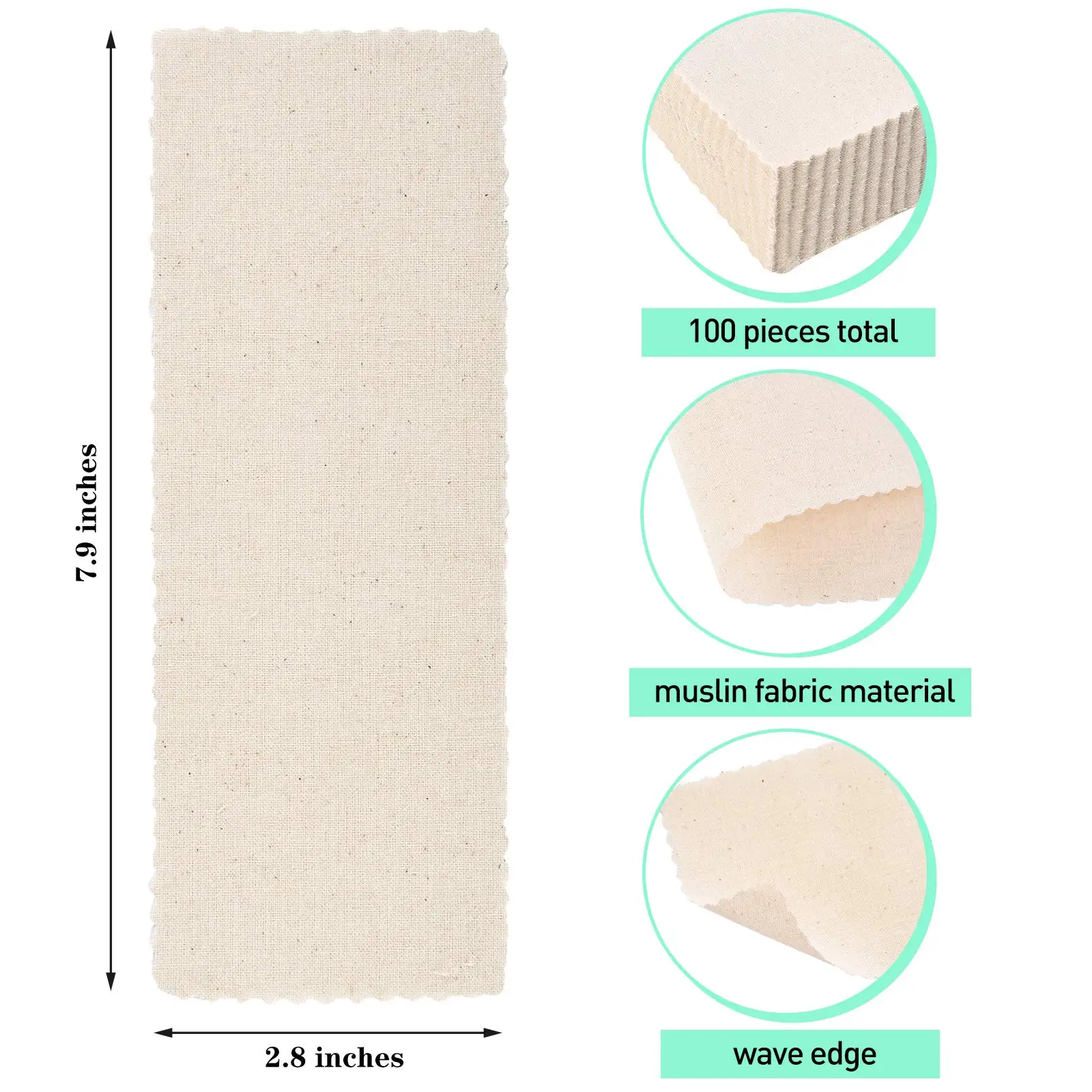 Wholesale 100pc Natural Muslin Epilating Strips 2.8 x 7.9 Inches Large Waxing Strips Hair Removal Paper for Body and Facial