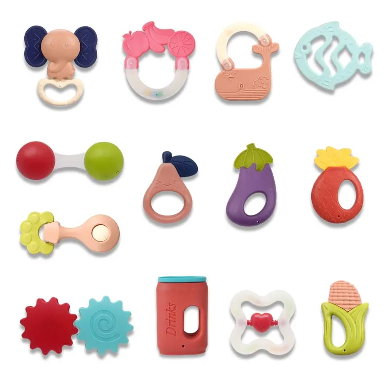 Manufacturers directly sell children pp material rattle tooth glue toys newborn teething rattle toys