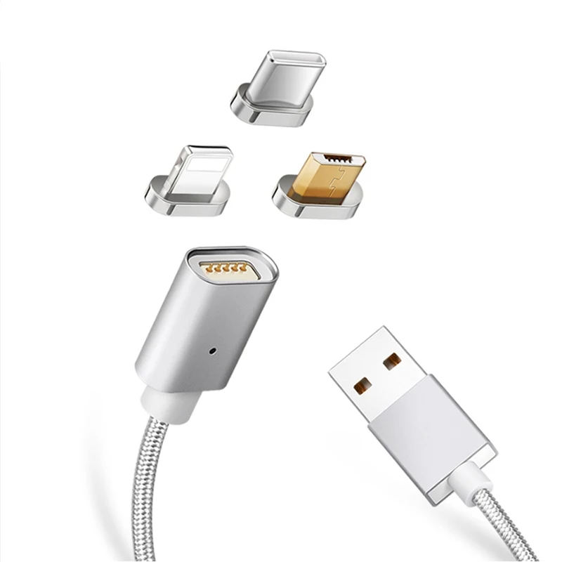 Vnew multifunction magnetic cable 3 in 1magnetic usb charging and data with gold plated for micro Type C