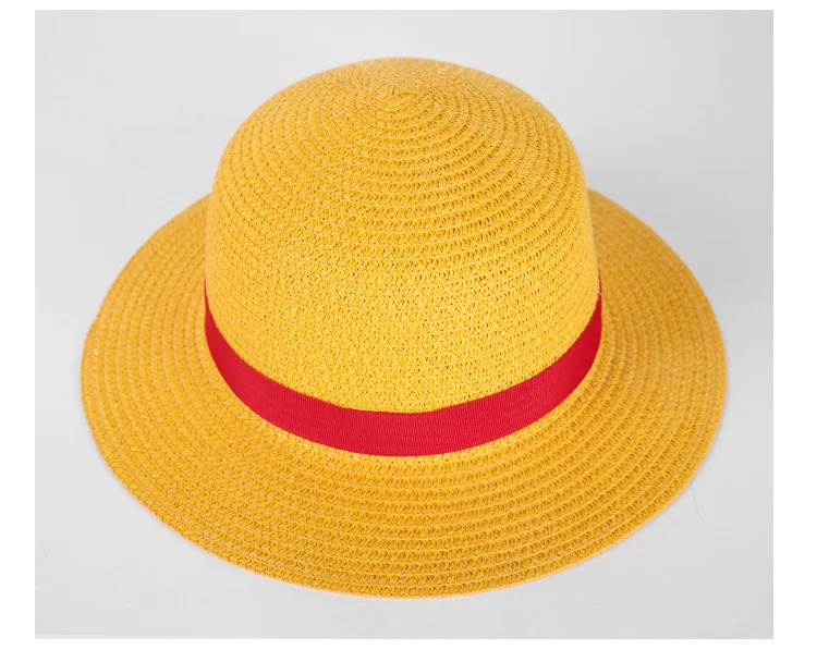Child Farmer Straw Hat Handmade Cosplay Costume Paper Wheat Beach Scarecrow Yellow One Piece Luffy Straw Hat