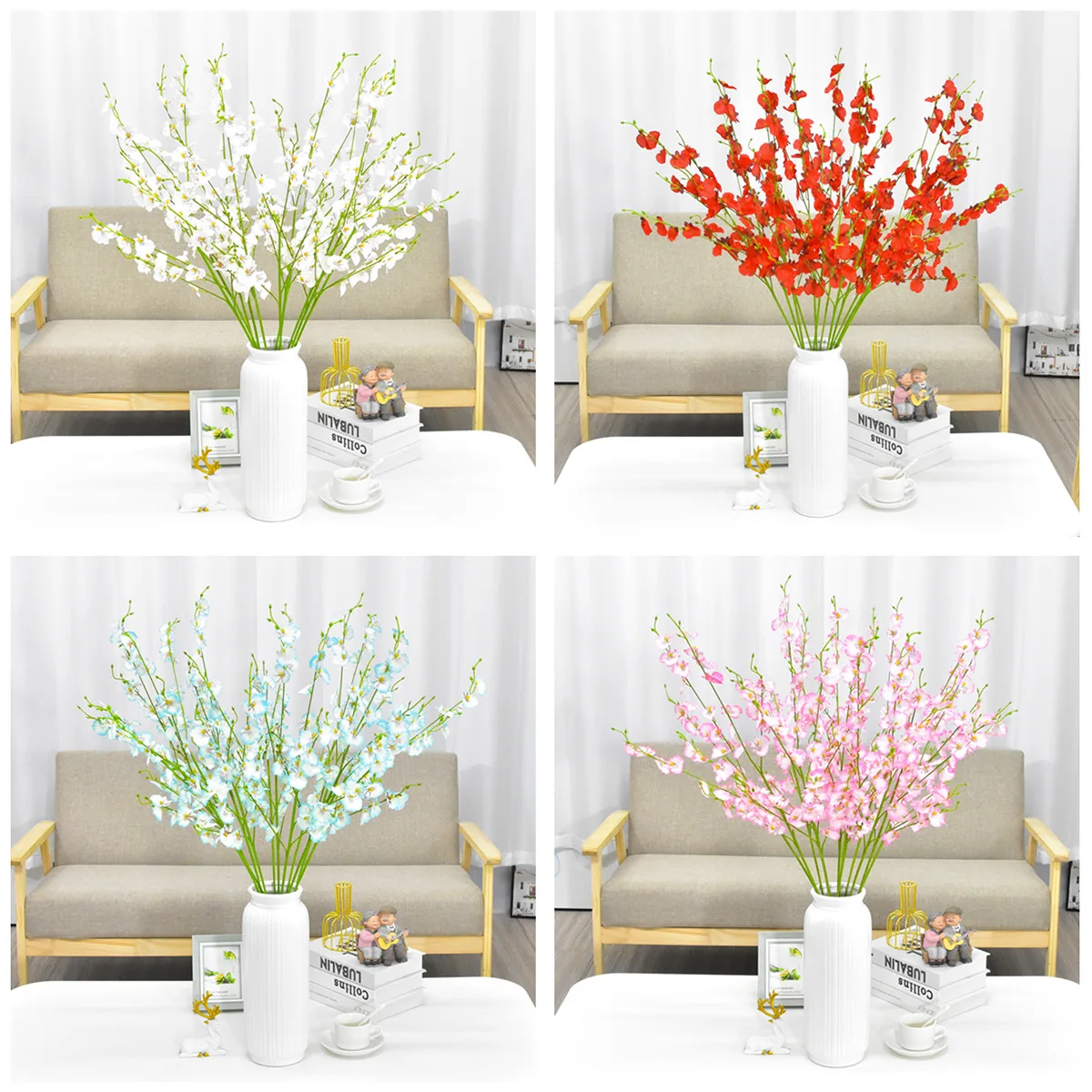 Artificial Dancing Orchid Imitation Flower Yellow Fake Flower Wedding Home Decoration Artificial Phalaenopsis Bouquet