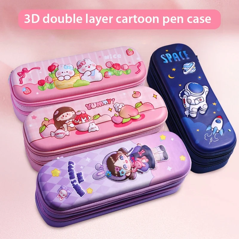 2024 Custom 3D EVA Pencil Pouch Case Non-Toxic Pencil Box Children Cute Printing Sublimation School Gift