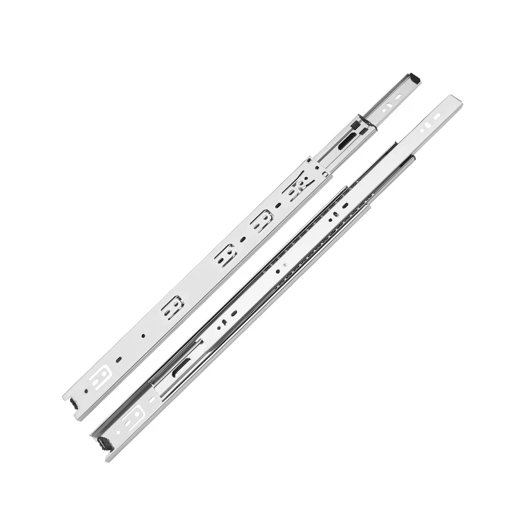 3 Fold Full Telescopic Extension Ball Bearing Thickened Side Mount Drawer Slide Rail