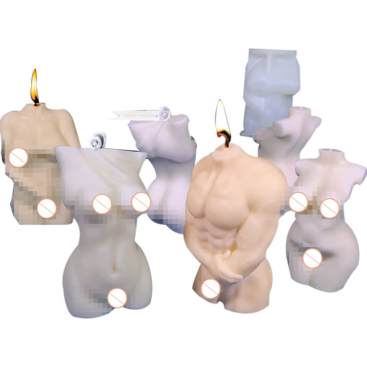 
Wholesale molde de silicona para velas human women torso silicone mold 3d wax holder unique candles aromatherapy nude body candl 