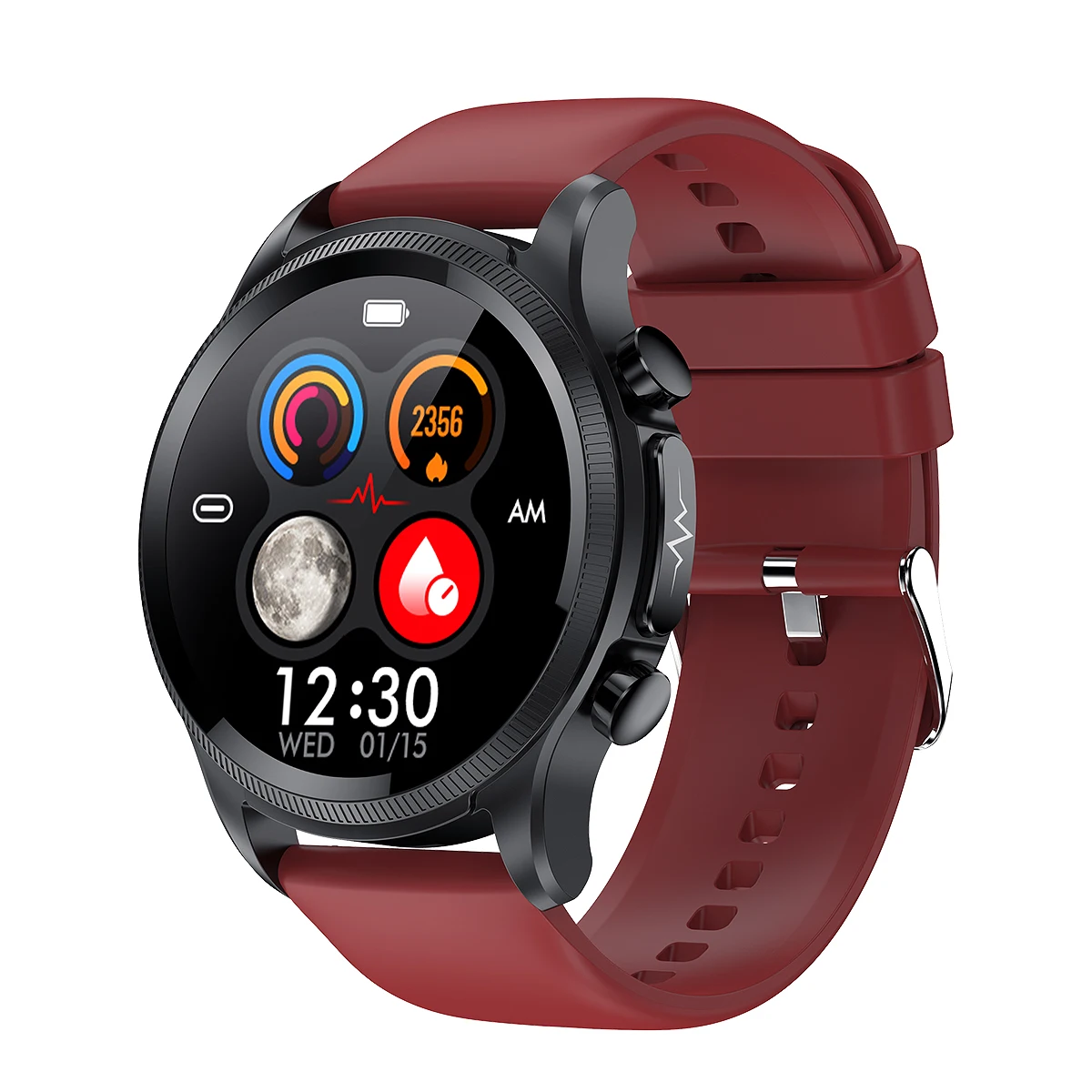 2023 Newest E400 Ecg Watch Non-invasive Blood Glucose Monitoring Temperature Blood Pressure Smart Watch With Chest Patch Band