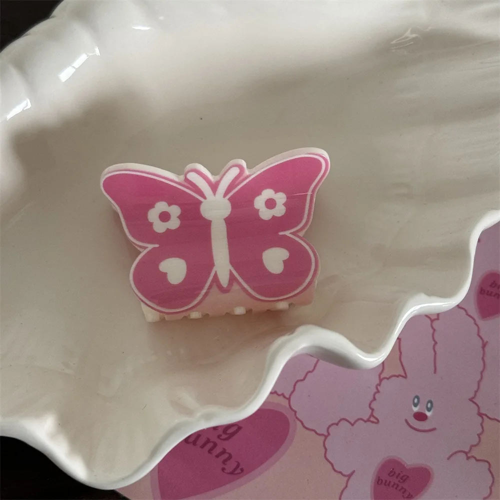 Cute Hair Accessories Beautiful Color Butterfly Cat Geometric Design Plastic Hair Claw Clip for Teenagers