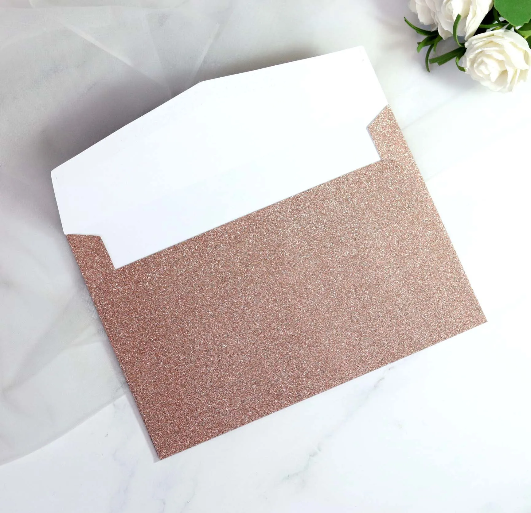 Custom Logo A Glitter Wedding Paper Gift Envelope High Quality Decorate Invitation Letter Envelope