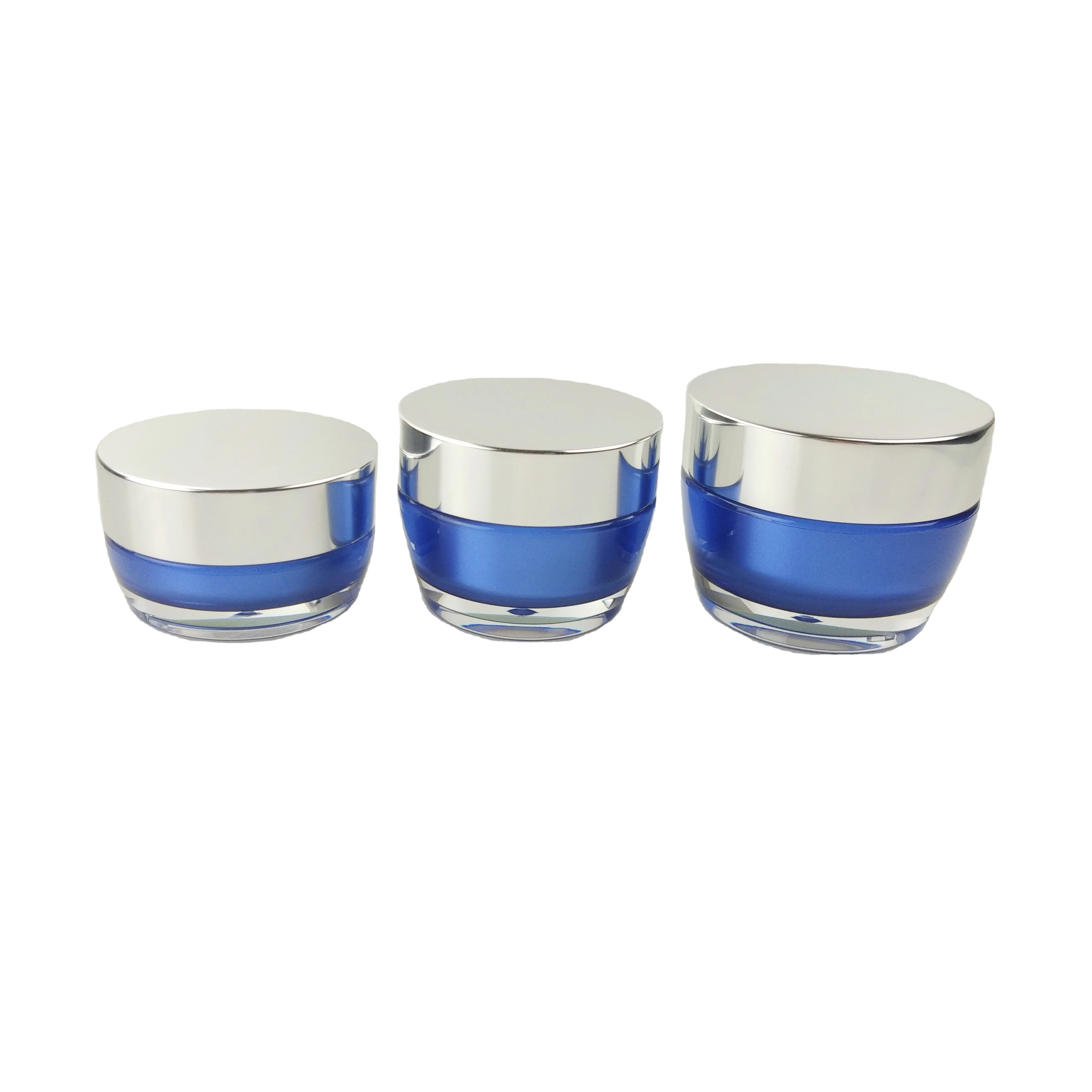 High-grade mushroom shape acrylic empty  cream jar with aluminum cap 15g 30g 50g