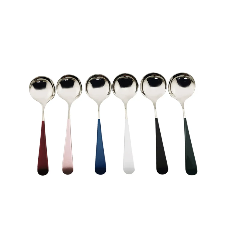 Custom Mini 13cm 15cm 17cm Long Handled 304 Stainless Steel Tea Spoon Modern Rose Gold Metal Dessert Spoon Popular Tea Dessert