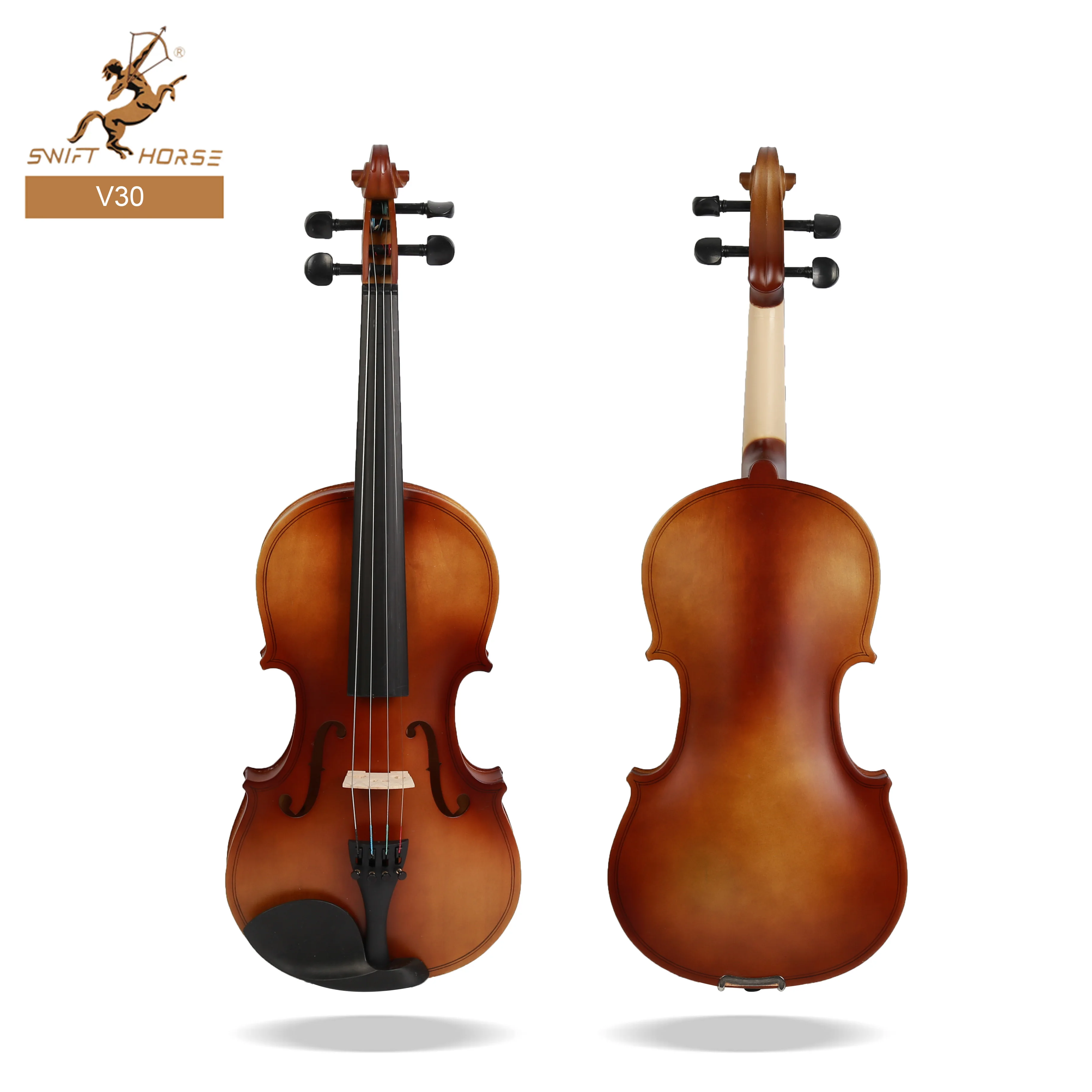 China Factory Customized 4/4-1/8 Handmade Beginner Student Violin with Octagonal Bow Laminated with Light Triangle case