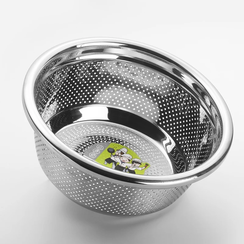 Reusable Stainless Steel Filter Baskets Durable Colander Set Kitchen Strainer Washing up Bowl