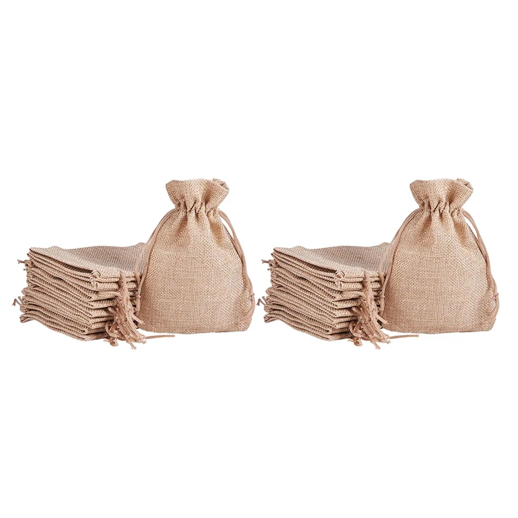 Eco friendly high quality jute gift bag burlap drawstring bag