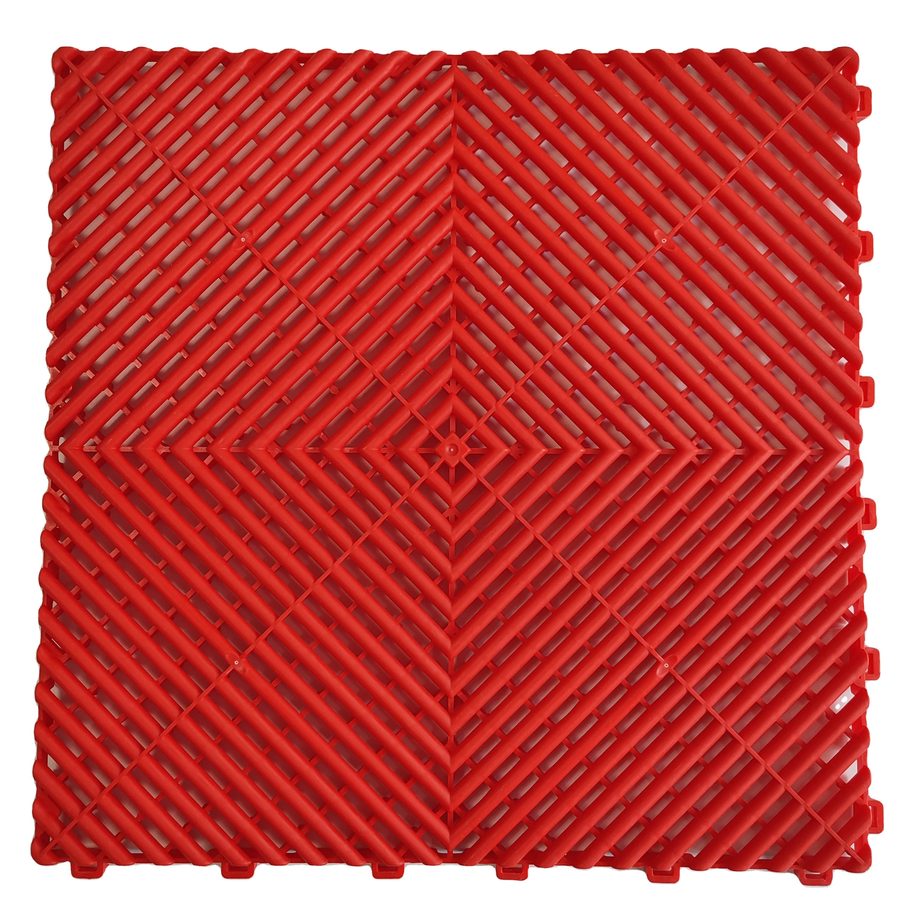 Modern Design Industrial PP Vinyl Interlocking Tiles Plastic Modular Anti-Garage Floor Tiles for Outdoor Car Wash