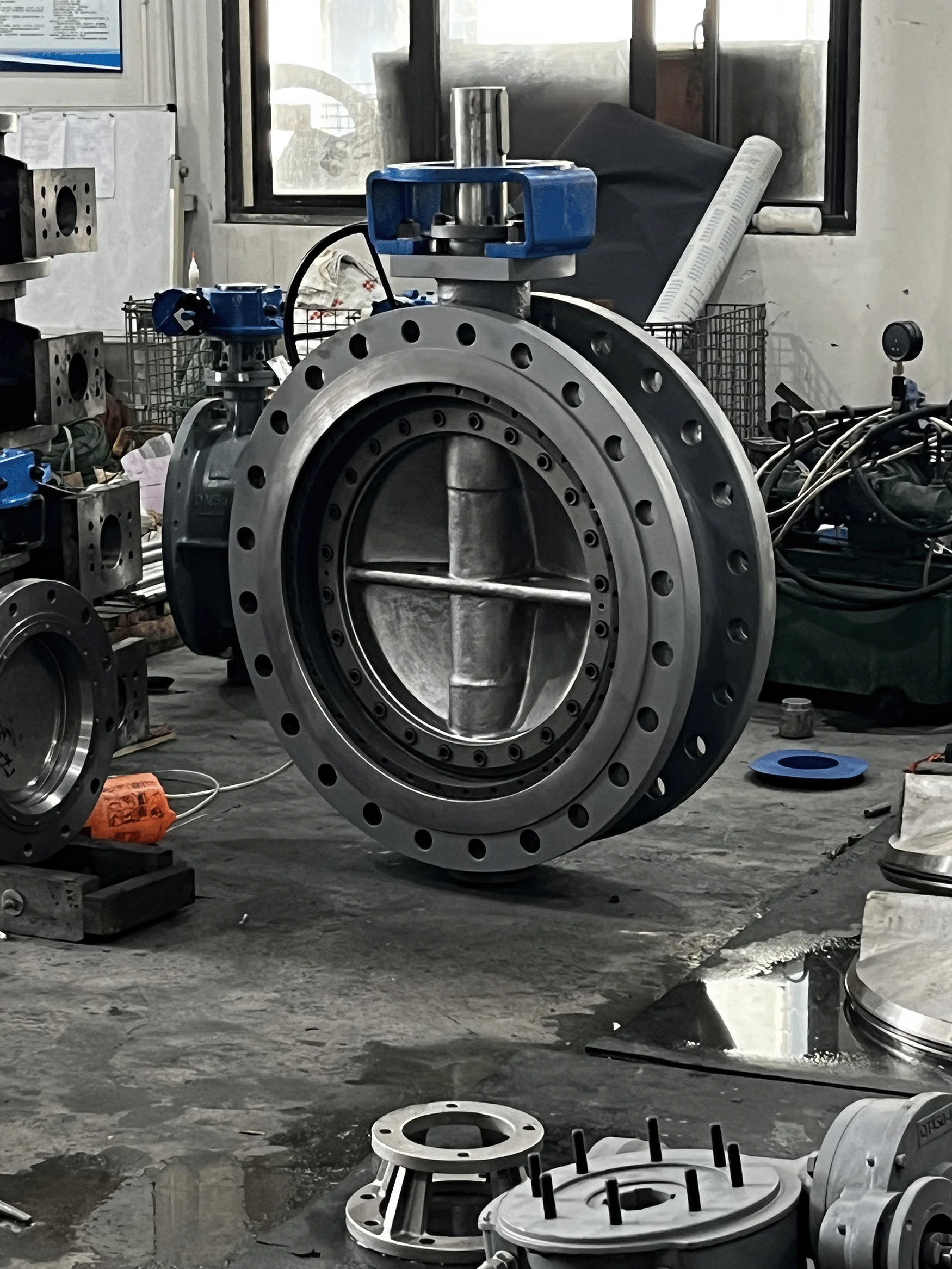 Soft Seal 600mm 24-Inch Center Line Large Diameter Ductile Iron Turbine Flanged Chilled Water Butterfly Valve