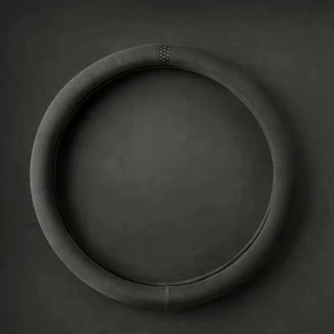Leather Steering Wheel Cover Universal Non-slip Warm Sports Perspiration Absorbent Excellent Quality Suede for Men and Women KR