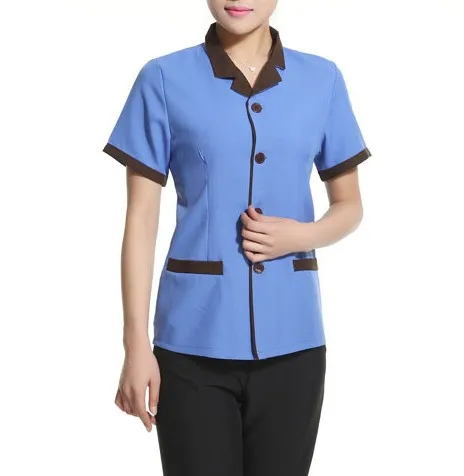 
designs short sleeve hotel staff housekeeping cleaning staff uniform 