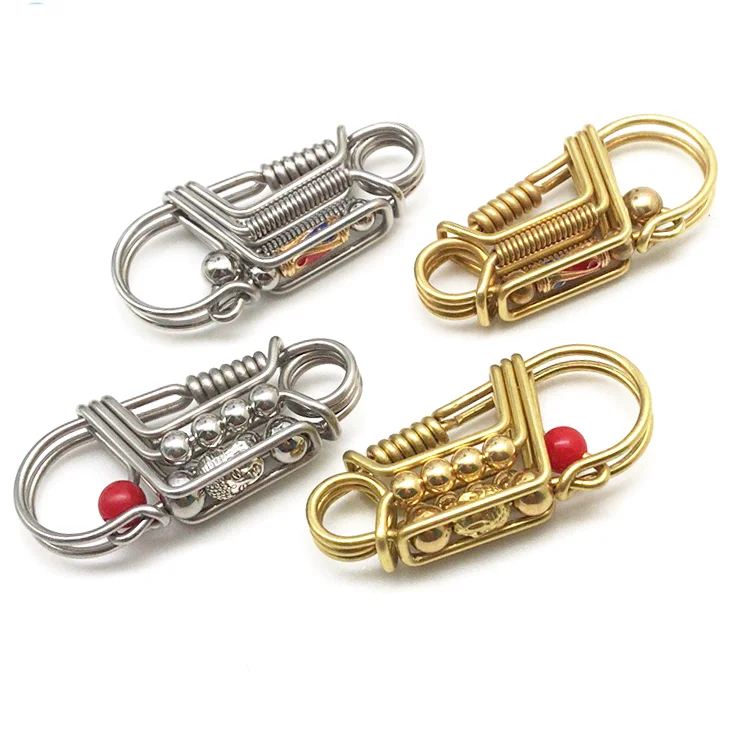 Оптовая продажа, ручная работа, пружинный нержавеющий стальной брелок, фурнитура, защелкивающийся крючок