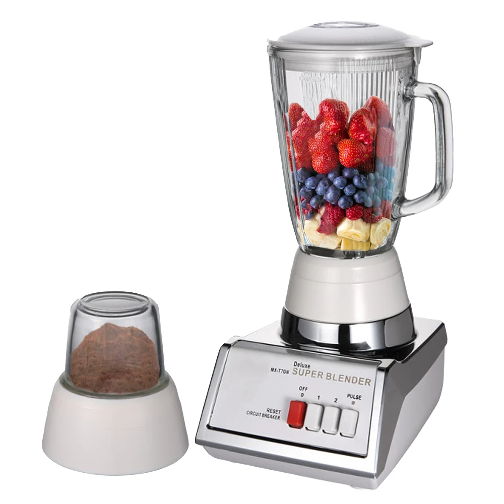 Stainless Steel Household Blender With Meat Grinder Kitchen Electric Blender Machine With Glass Jar