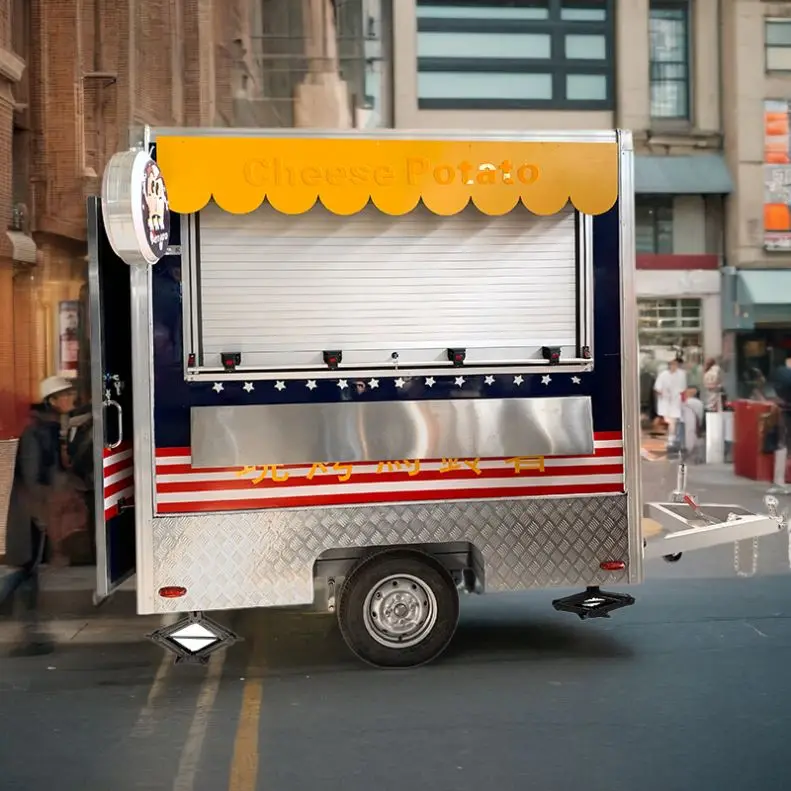 New American Standard Square Top Outdoor Ice Cream Fast Food Mobile Food Trucks