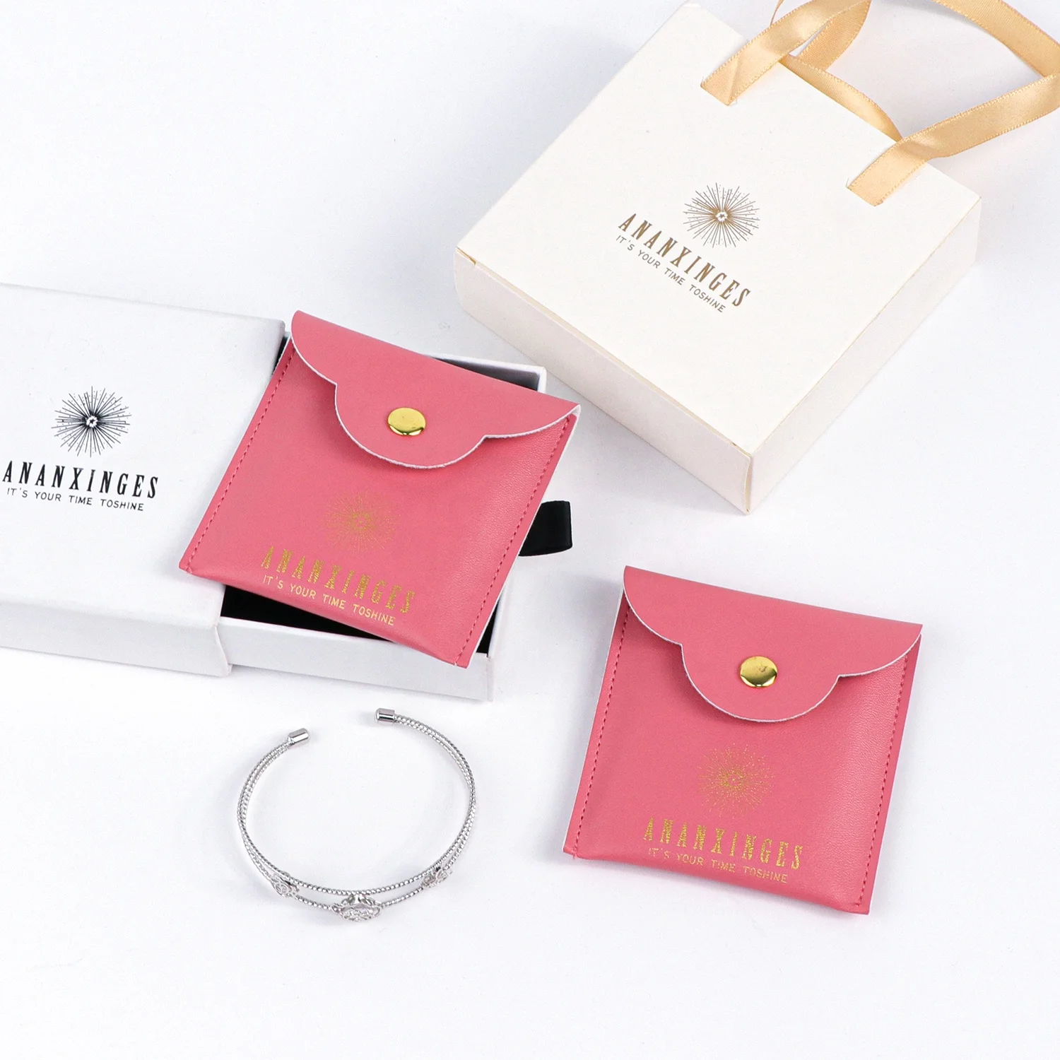 Luxuriouspu leather jewellery bag custom logo jewelry pouch and box mini pouches faux leather pouch for jewelry suede bag