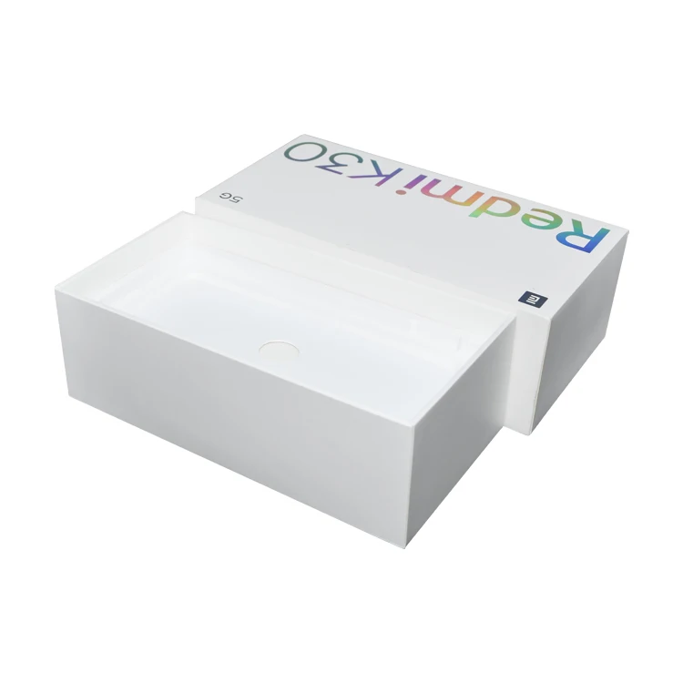 simple design luxury white color empty generic paper phone packing box hard cardboard packing box for cell phone gift box
