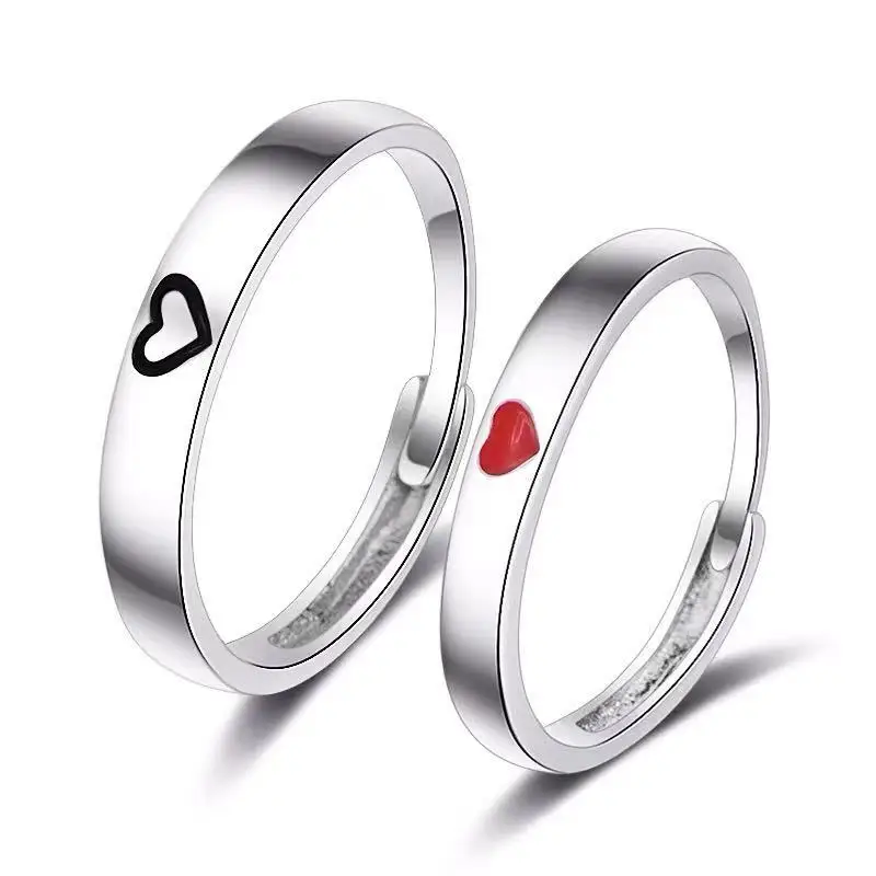  Love Heart Couple Rings Romantic Simple Engagement Gifts Fine Wedding Couples