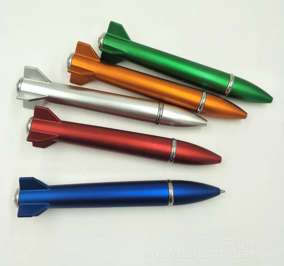 Creative Small Rocket Missile Ballpoint Pen Plastic Rocket Shaped 0.7 mm Writing Width Advertising Gift Pen
