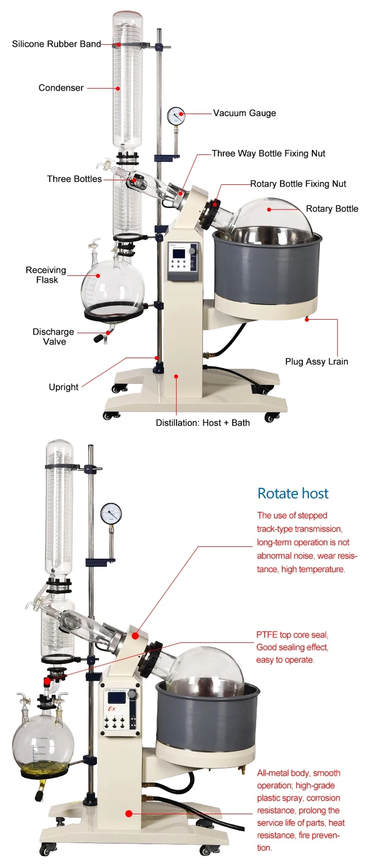 Woming New Type R-1020 Distillation Apparatus Explosion-proof Easy to Operate Rotary Evaporator