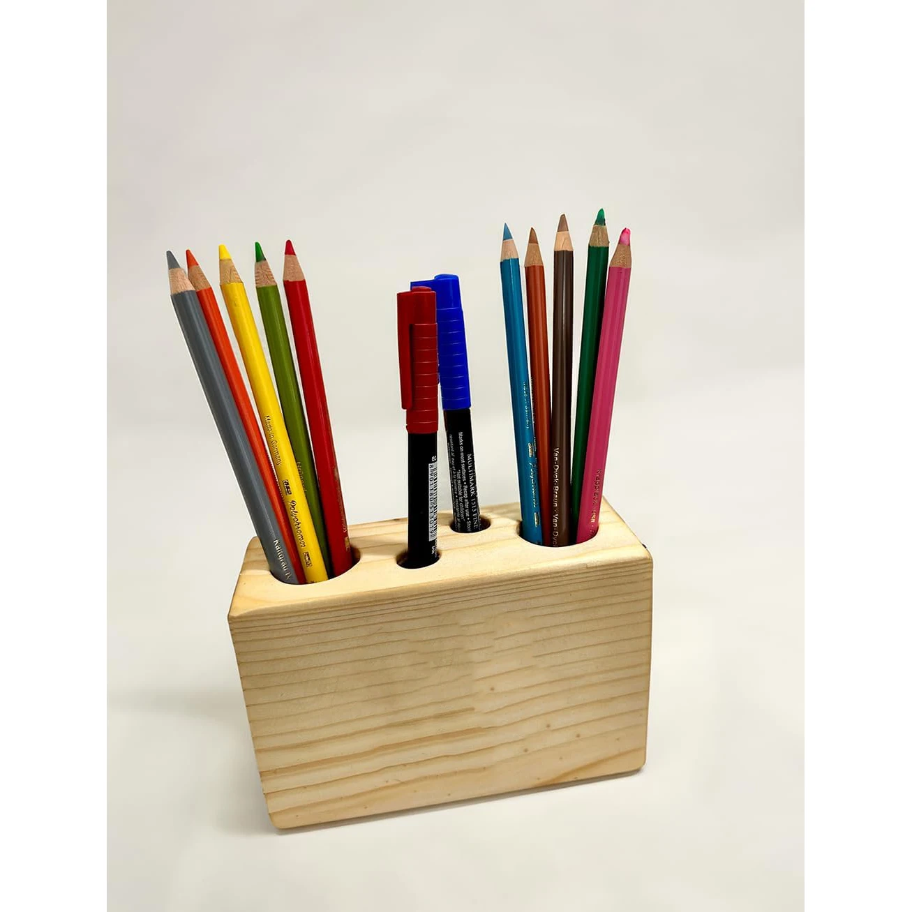 Wooden desktop pencil holder Crayons Desktop office pencil holder Wooden gift