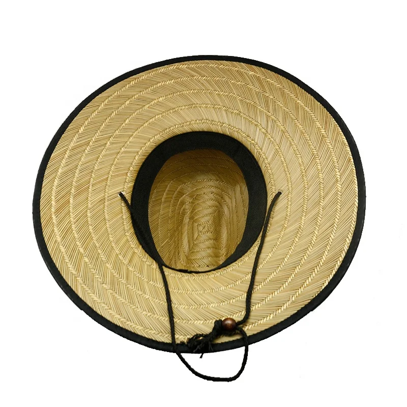Wholesale beach hats for women sum straw lifeguard hat wide brim summer cap natural grass