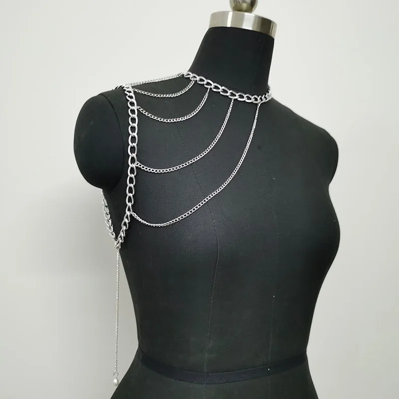  NAKAMURA Fashion multi layer metal body chain popular accessories multi-layer fringe shoulder