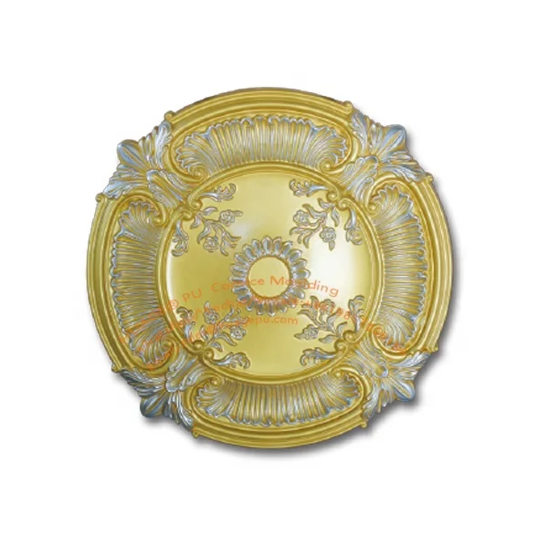 Golden Silver color Polyurethane PU Crown Ceiling Moulding Ceiling Medallion