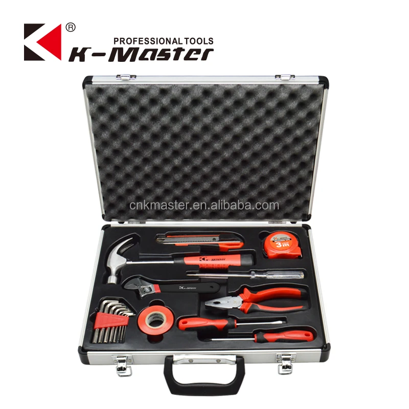 
K-Mastet 17 pcs professional high quality household hand tool set tool kit aluminum tool box 