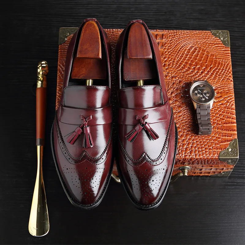 Exquisite Craftmanship Men Dress Shoes & Oxford Men Business Shoes Italian Men Shoes Leather