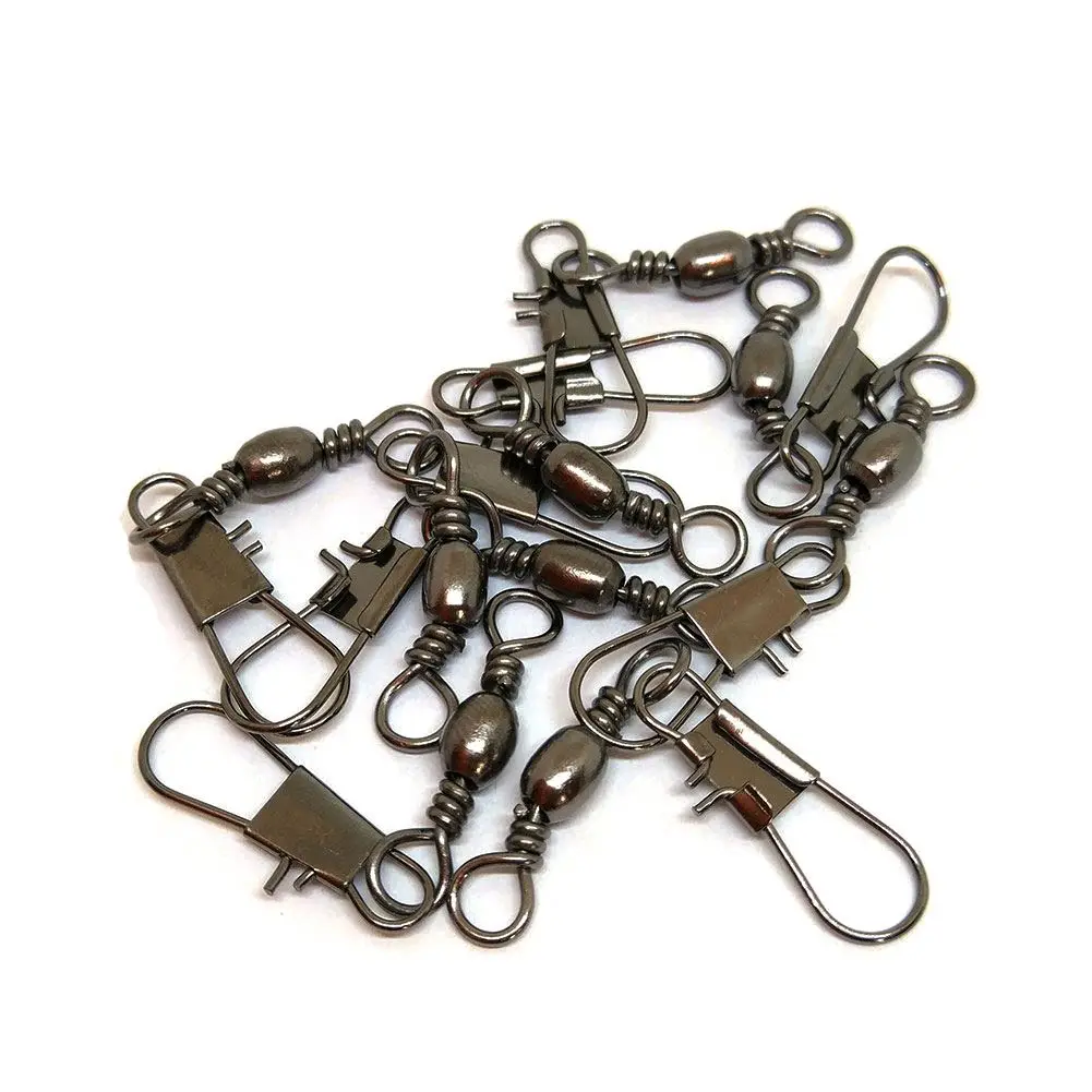 500 pieces  fishing Barrel Swivels with Inter-lock Snap Stainless steel Bass Fishing Tackle Sea Carp Fishing Fish Connector