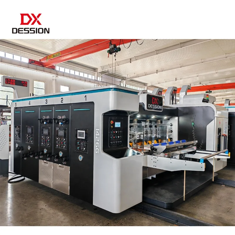 Automatic 2 4 6 Color Corrugated cardboard carton pizza box printer Industrial carton box Flexo Printing Die Cutting Machine