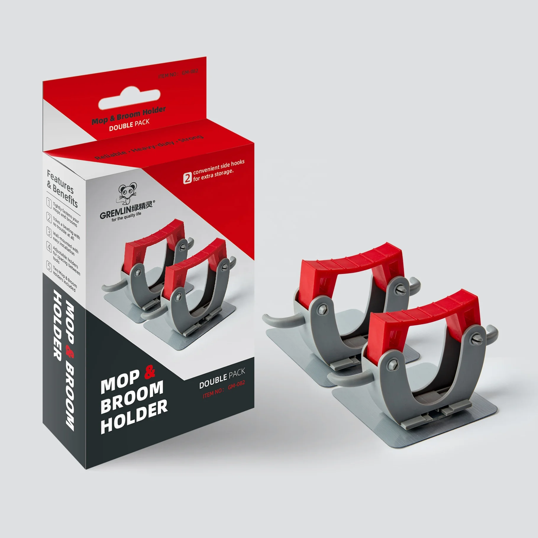 Hot Sell Self-adhesive Single Holder Wall Mount Mop And Broom Holder