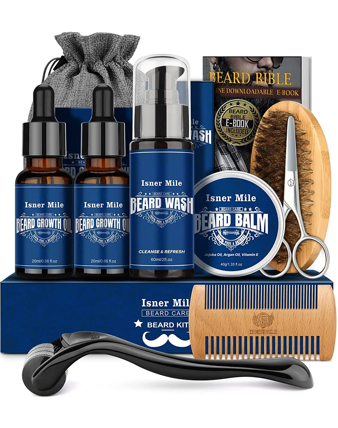 Private Label OEM custom logo Beard Oil Kit Men Care Organic Beard oil beard grooming kit