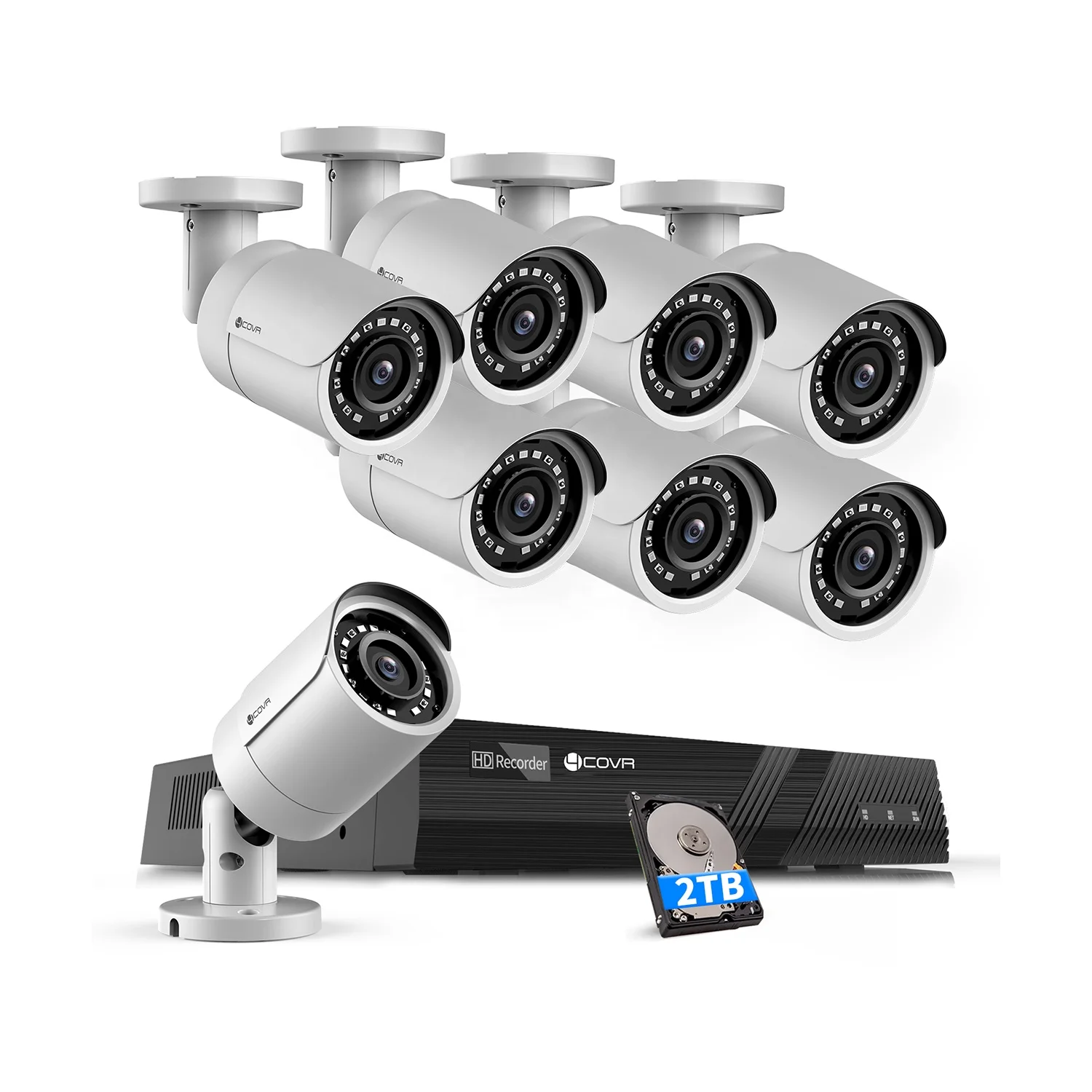 8 шт. наружные IP-камеры Мп