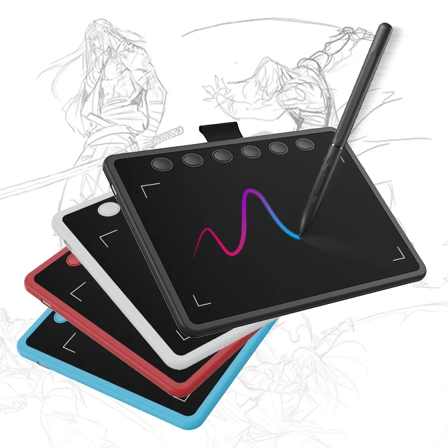 8192 Levels Pressure Digital Graphic Tablet With Battery-free Pen Drawing Pad Writing Tablet