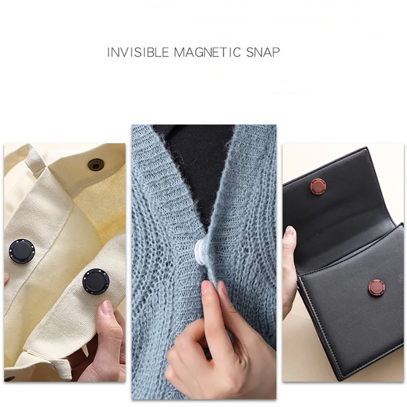 Nylon Magnetic Buttons For Cloth Shirt Coat Blouses Sustainable Eco-Friendly Round Strong Magnetic Button Garment Accessories