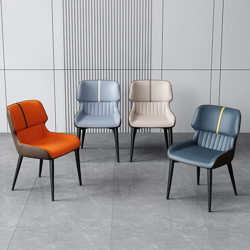 Modern Luxury Studded Pu Leather Upholstered Leather Dining Room Chair For Restaurant And Kitchen