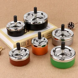 Custom LOGO Ashtray Round Glass Cigar Copper Concrete Zinc With Cover Ashtray